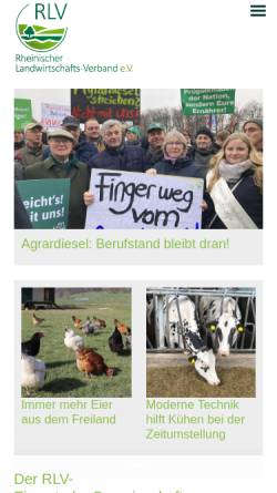 Vorschau der mobilen Webseite www.rlv.de, Rheinischer Landwirtschafts-Verband e.V.