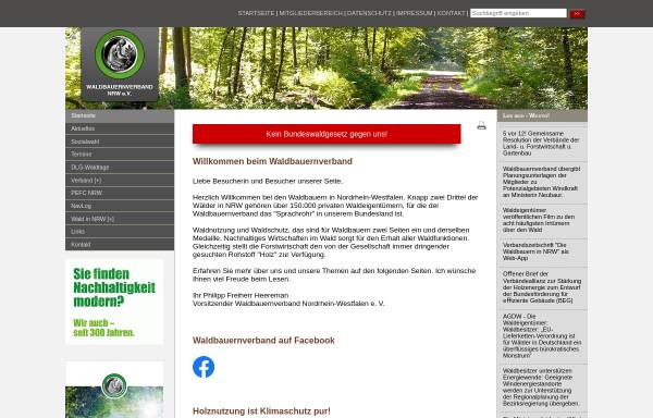 Vorschau von waldbauernverband.de, Waldbauernverband Nordrhein-Westfalen e. V. (WBV)