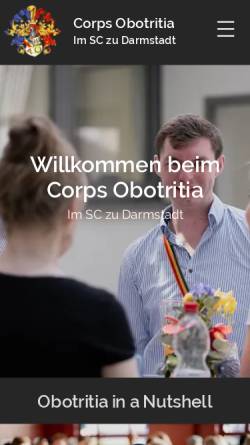 Vorschau der mobilen Webseite www.corps-obotritia.de, Corps Obotritia zu Darmstadt