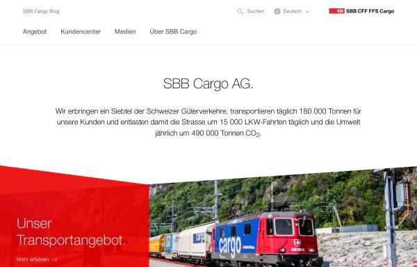 Vorschau von www.sbbcargo.com, SBB Cargo AG