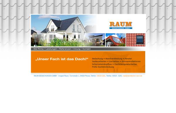 Vorschau von www.dachdecker-raum.de, Raum Bedachungen GmbH