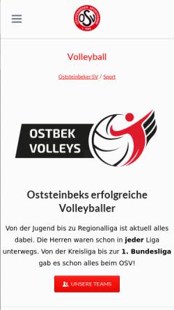 Vorschau der mobilen Webseite www.osv-volleyball.de, Oststeinbeker SV - Volleyball