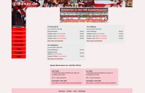 Vorschau von www.vfbaway.de, VfBaway - Busfahrten zu allen Auswärtsspielen des VfB Stuttgart