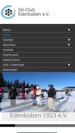 Vorschau der mobilen Webseite www.skiclub-edenkoben.de, Ski-Klub Edenkoben e. V.