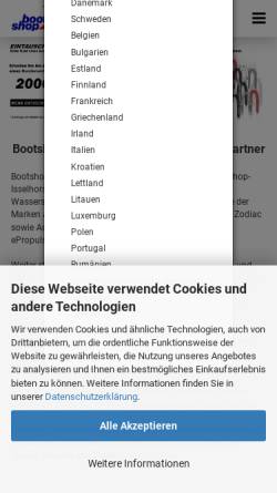 Vorschau der mobilen Webseite www.bootshop-isselhorst.de, Bootshop Isselhorst