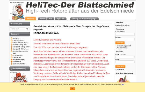 Vorschau von www.helitec-online.de, HeliTec - Rotorblätter für Modellhubschrauber