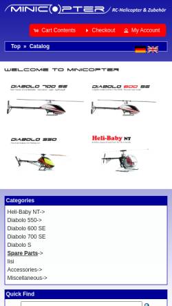 Vorschau der mobilen Webseite www.minicopter.de, Minicopter