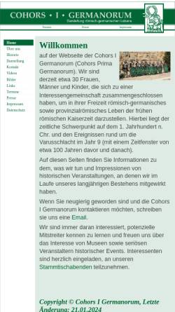Vorschau der mobilen Webseite www.germanorum.de, Cohors I Germanorum