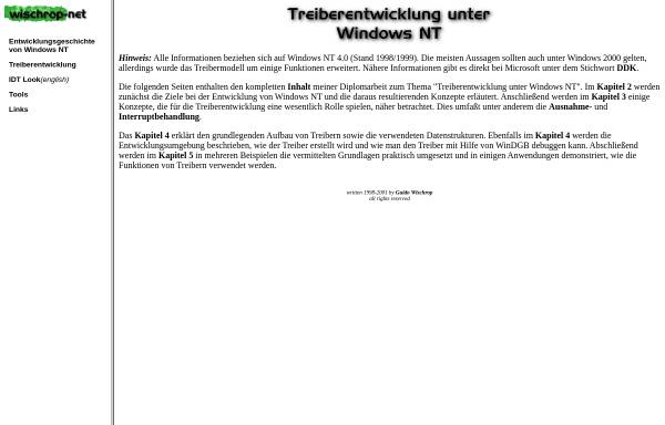Vorschau von www.wischrop-net.de, Treiberentwicklung unter Windows NT