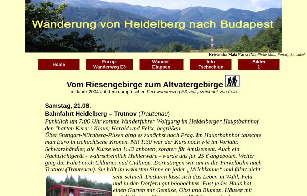 Vorschau von www.weitwanderungen.de, Wanderung Riesengebirge zum Altvatergebirge [Wolfgang Meluhn]