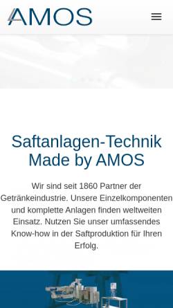 Vorschau der mobilen Webseite www.amos.de, AMOS Anlagentechnik GmbH