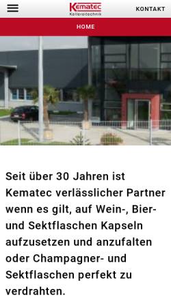 Vorschau der mobilen Webseite www.kematec.de, KEMATEC Kellereitechnik GmbH