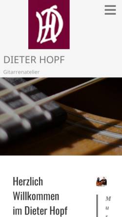 Vorschau der mobilen Webseite www.hopfgitarren.de, Hopf Gitarrenbau