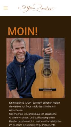 Vorschau der mobilen Webseite www.zandergitarren.de, Stefan Zander Gitarrenbau