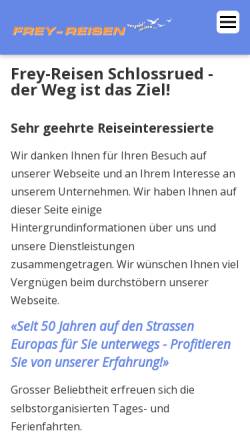 Vorschau der mobilen Webseite www.freyreisen.ch, Frey-Reisen
