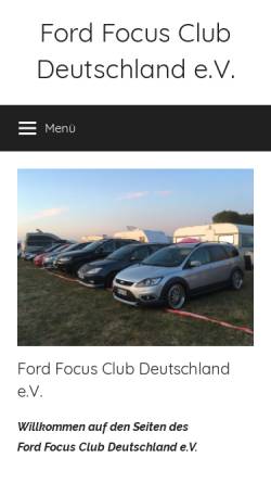 Vorschau der mobilen Webseite www.ffcd.net, Ford Focus Club Deutschland
