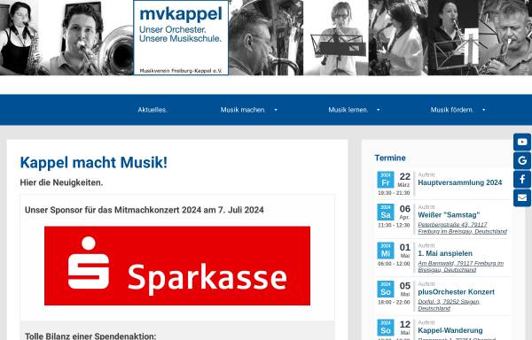 Vorschau von www.mvkappel.de, Musikverein Kappel