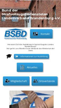 Vorschau der mobilen Webseite www.bsbd-brb.de, BSBD - Landesverband Brandenburg e.V.