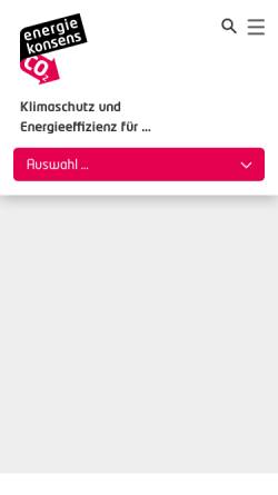Vorschau der mobilen Webseite www.energiekonsens.de, Bremer Energie-Konsens
