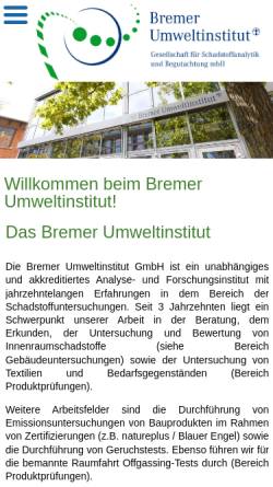 Vorschau der mobilen Webseite www.bremer-umweltinstitut.de, Bremer Umweltinstitut