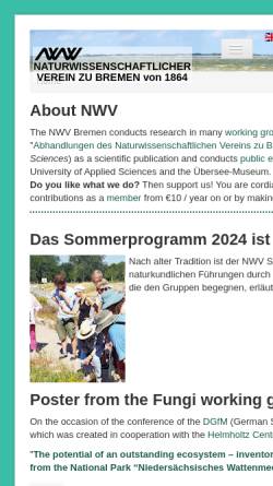 Vorschau der mobilen Webseite nwv-bremen.de, Naturwissenschaftlicher Verein Bremen e.V.
