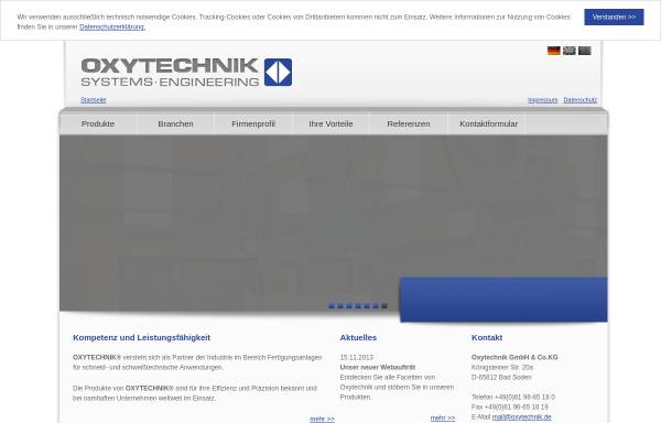 Vorschau von www.oxytechnik.de, Oxytechnik GmbH & Co. KG