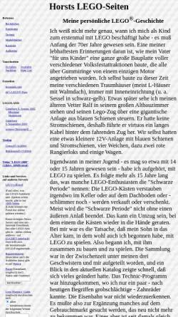 Vorschau der mobilen Webseite horst-lehner.mausnet.de, Horsts LEGO-Seiten