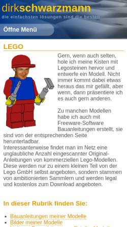 Vorschau der mobilen Webseite www.dirk-schwarzmann.de, Legoholiker legen los