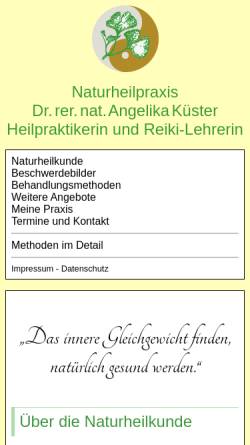 Vorschau der mobilen Webseite www.naturheilpraxis-kuester-lehnitz.de, Dr. rer.nat. Angelika Küster