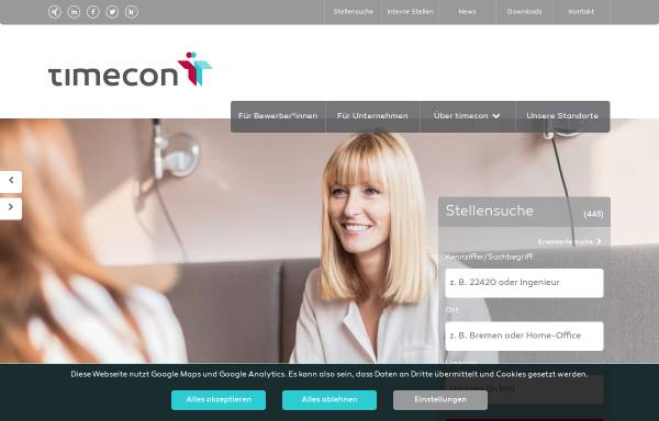 Vorschau von www.timecon.de, timecon office GmbH & Co. KG