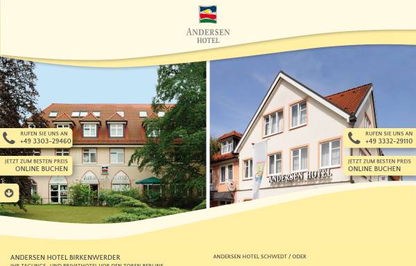 Vorschau von www.andersen-hotel.de, Andersen Hotels