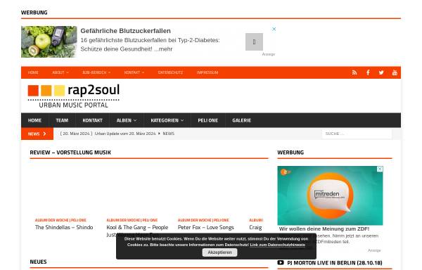 Vorschau von www.rap2soul.de, Black Music Portal