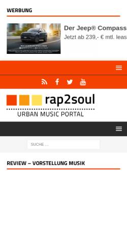 Vorschau der mobilen Webseite www.rap2soul.de, Black Music Portal