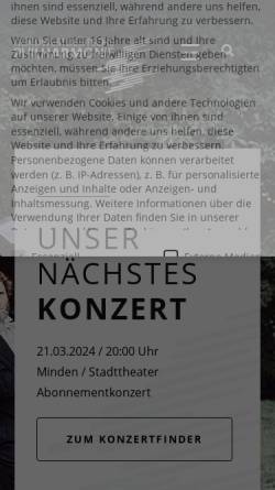 Vorschau der mobilen Webseite www.nwd-philharmonie.de, Nordwestdeutsche Philharmonie