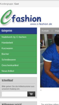 Vorschau der mobilen Webseite www.c-fashion.de, Cfashion