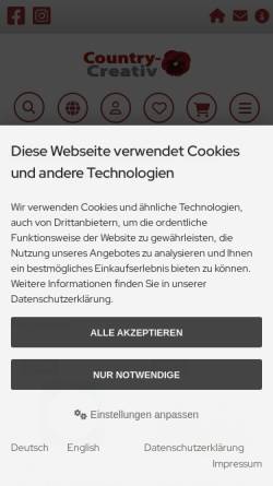 Vorschau der mobilen Webseite country-creativ.de, Country-Creativ