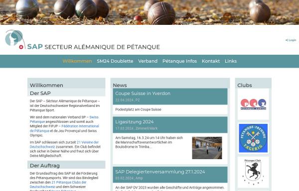 Vorschau von www.petanque-sap.ch, SAP - Secteur alémanique de Pétanque