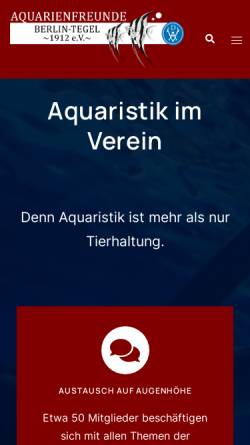 Vorschau der mobilen Webseite www.aqua-tegel.de, Aquarienfreunde Berlin-Tegel 1912 e.V.