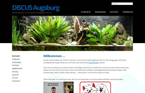 Vorschau von www.discus-augsburg.de, DISCUS - Aquarien- und Terrarienverein Augsburg 1933 e.V.