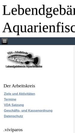 Vorschau der mobilen Webseite www.lebendgebaerende-aquarienfische.de, Lebendgebärende Aquarienfische