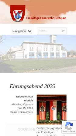 Vorschau der mobilen Webseite feuerwehr.gerbrunn.de, Freiwillige Feuerwehr Gerbrunn