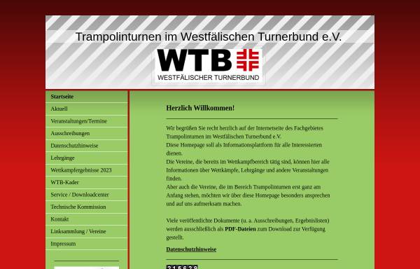 Vorschau von www.wtb-trampolin.de, Trampolinturnen im WTB