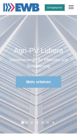 Vorschau der mobilen Webseite ewbuchs.ch, Wasser- und Elektrizitätswerk der Gemeinde Buchs SG.