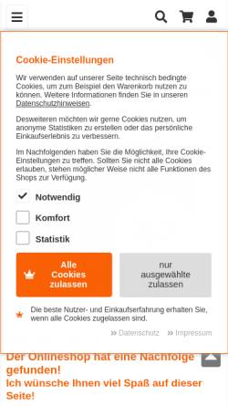 Vorschau der mobilen Webseite www.sabines-handarbeitsshop.de, Sabines Handarbeitsshop