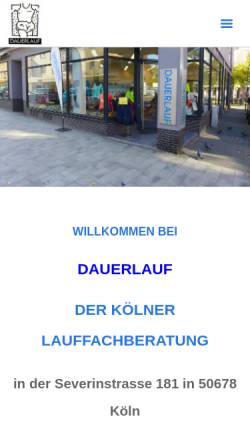 Vorschau der mobilen Webseite www.dauerlauf.de, Dauerlauf Schuhe für Aktive GmbH