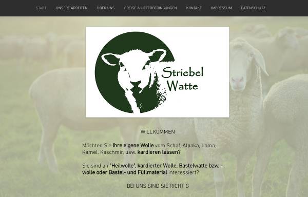 Vorschau von www.striebelwatte.de, Wattefabrik Matthias Striebel