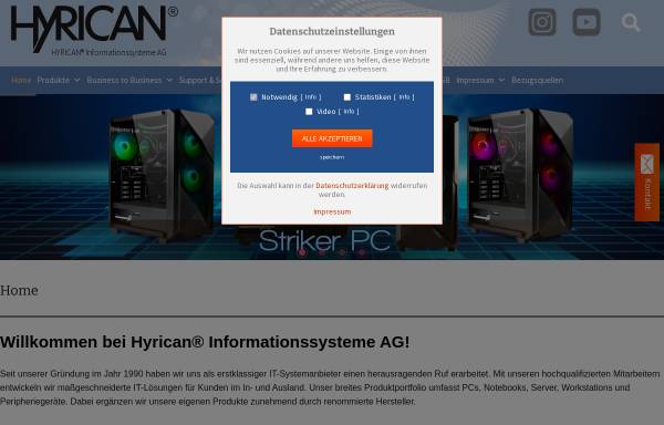 Vorschau von www.hyrican.de, Hyrican Informationssysteme AG