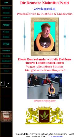 Vorschau der mobilen Webseite www.onlinewahn.de, Deutsche Klobrillen Partei