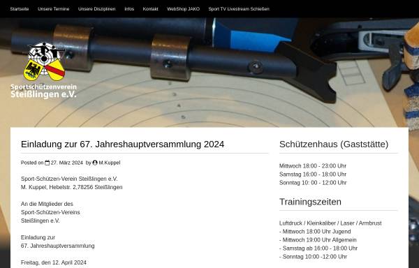 Vorschau von www.schuetzen-steisslingen.de, Sport-Schützen-Verein Steißlingen e.V.