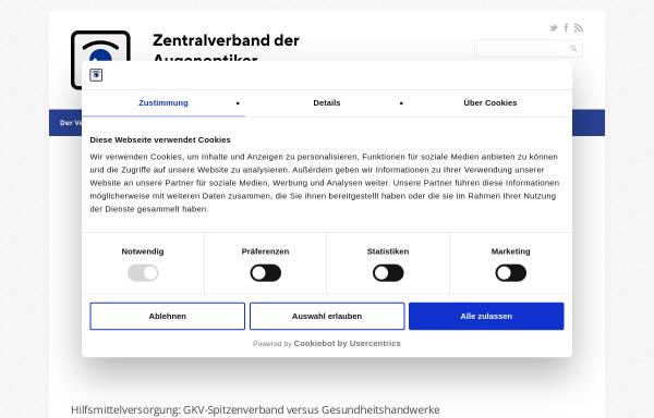 Vorschau von www.zva.de, Zentralverband der Augenoptiker (ZVA)
